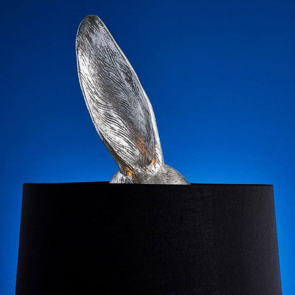 Large Floor Lamp Hiding Rabbit, Silver/Black
