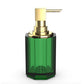 Shiny Gold KRISTALL II Glass Liquid Soap Dispenser | English Green - |VESIMI Design|