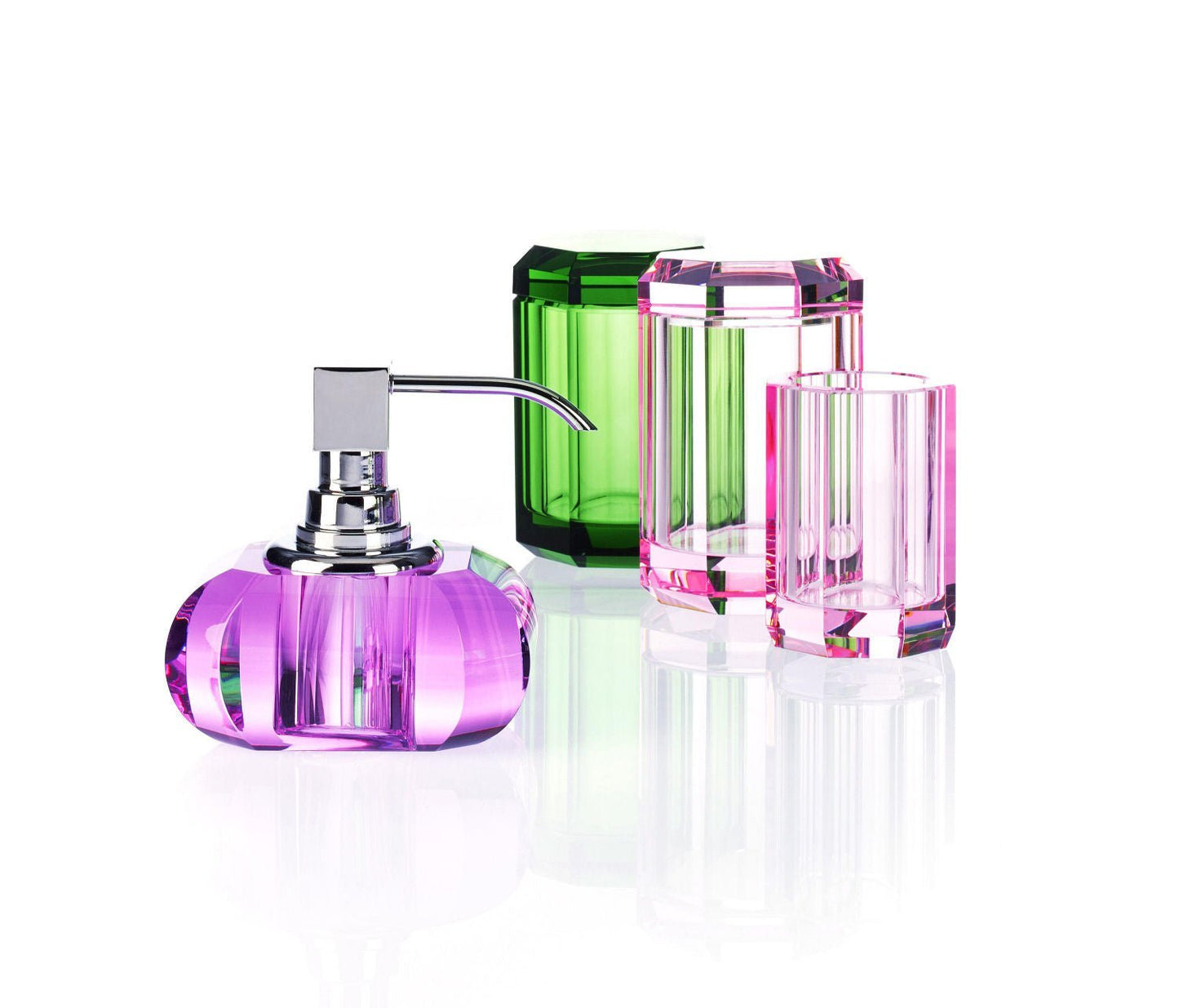Shiny Gold Liquid Soap Glass Dispenser | Violet - |VESIMI Design| Luxury Bathrooms and Home Decor