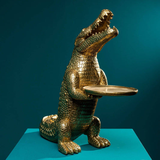 Side Table Crocodile Morty with Tray - |VESIMI Design| Luxury Bathrooms and Home Decor