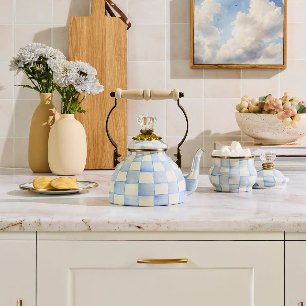 Sky Check 1 Quart MINI Tea Kettle by MacKenzie-Childs