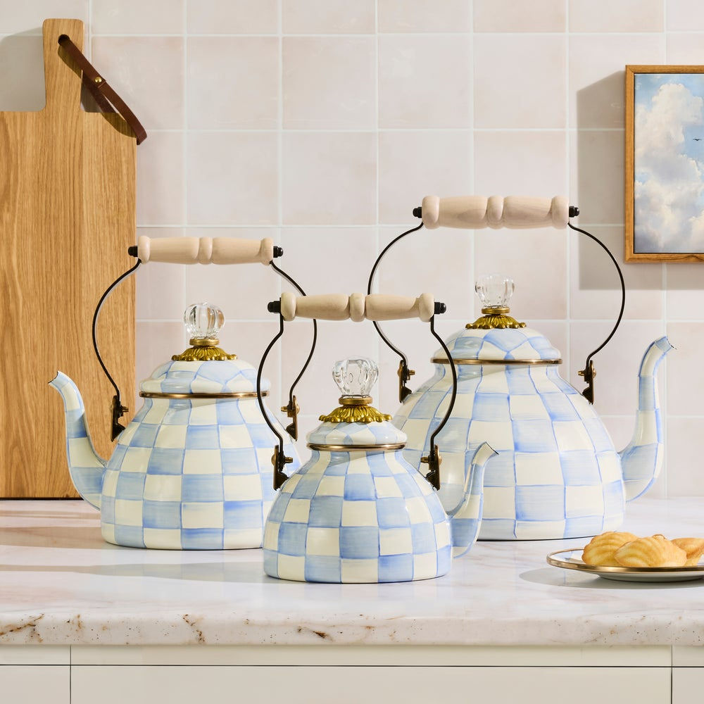 Sky Check 1 Quart MINI Tea Kettle by MacKenzie-Childs