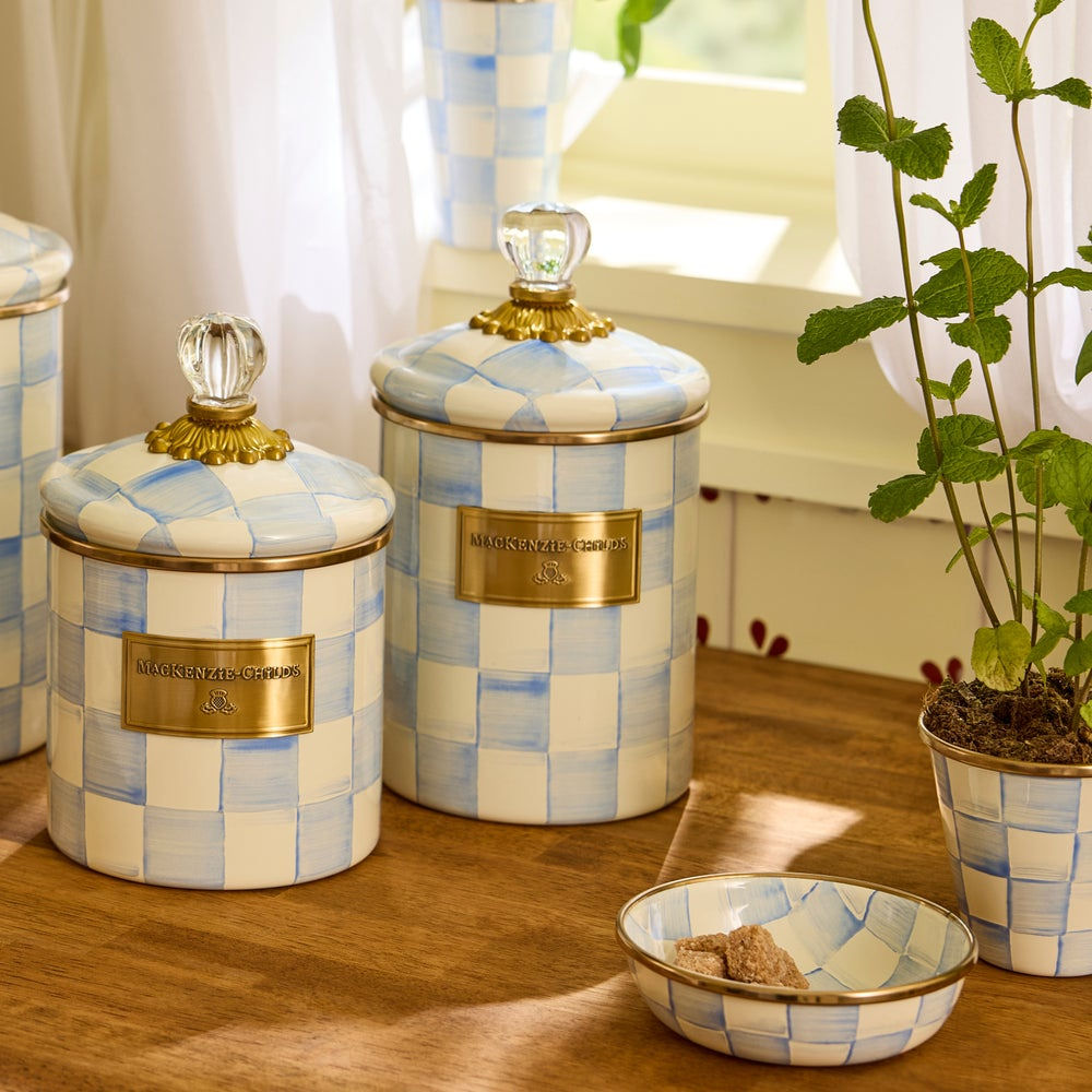 Sky Check Medium Canister by MacKenzie-Childs