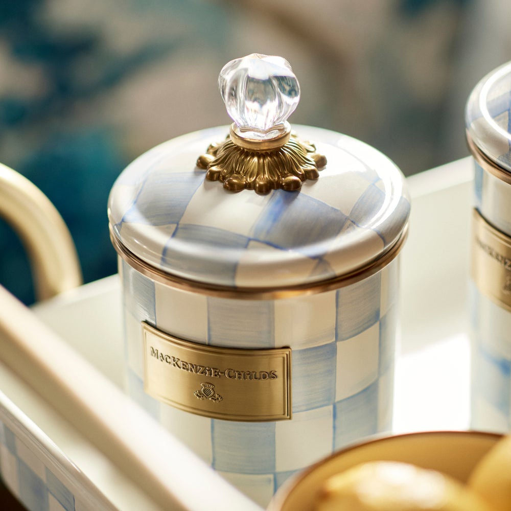 Sky Check Small Canister by MacKenzie-Childs
