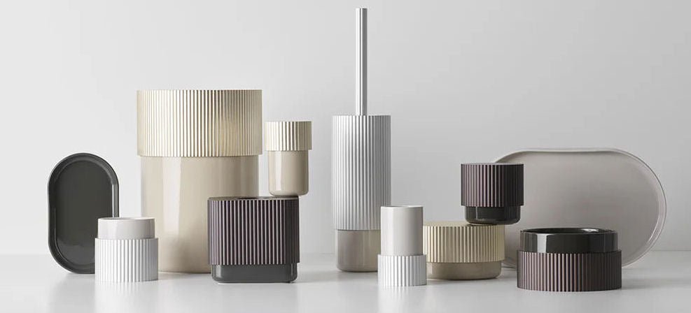 Small Aluminium and Porcelain Multi - purpose Box / Champagne Gold & Dune - |VESIMI Design| Luxury Bathrooms and Home Decor