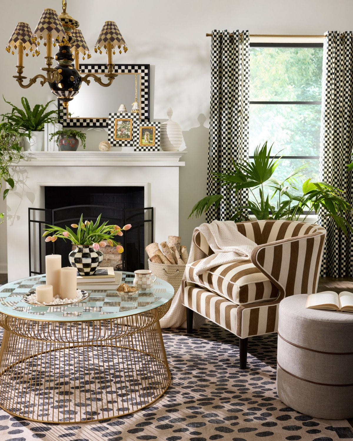 MacKenzie-Childs Snow Leopard 8' x 10' Washable Rug