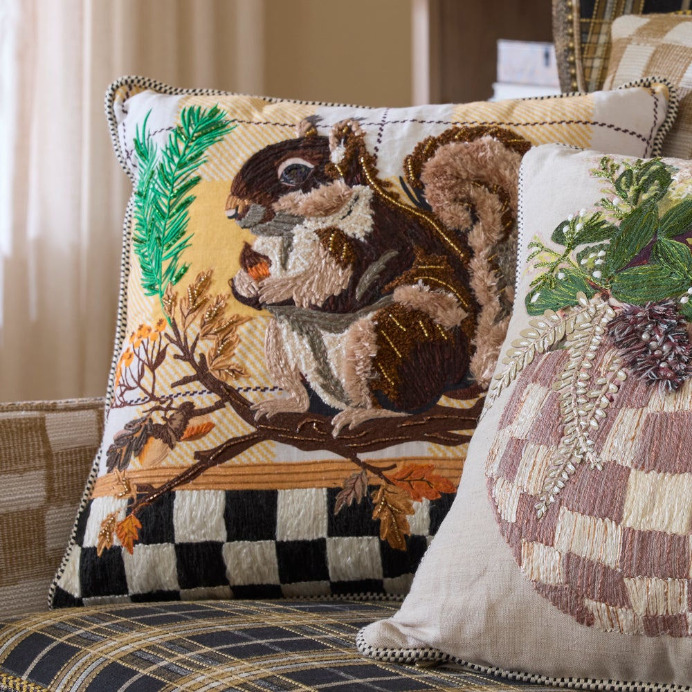 MacKenzie-Childs Squirrel Throw Pillow