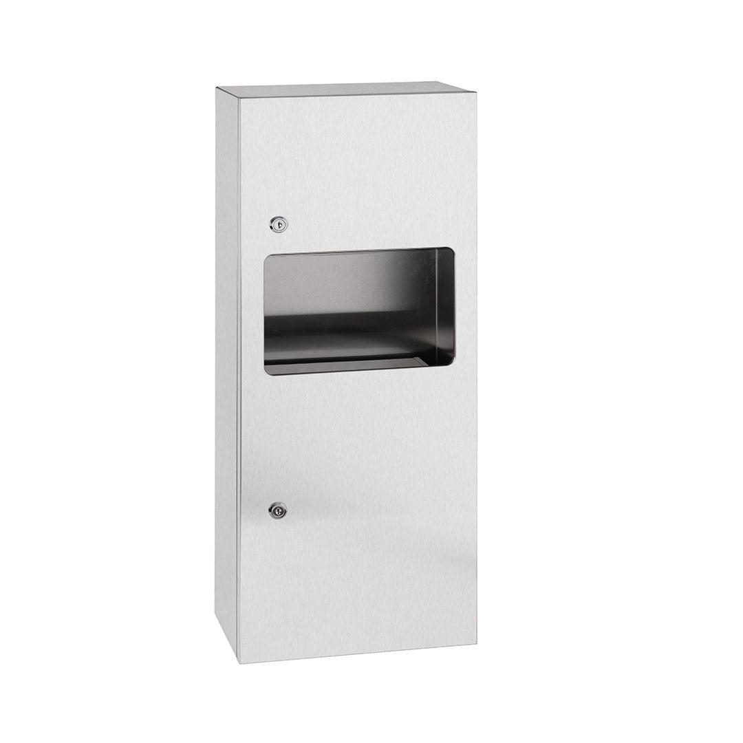 Paper Towel Dispenser with Trash Can – Stainless Steel (Matte)