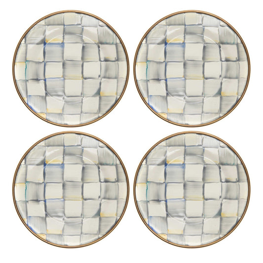 Sterling Check Appetizer Plates, Set of 4 - |VESIMI Design| Luxury Bathrooms and Home Decor