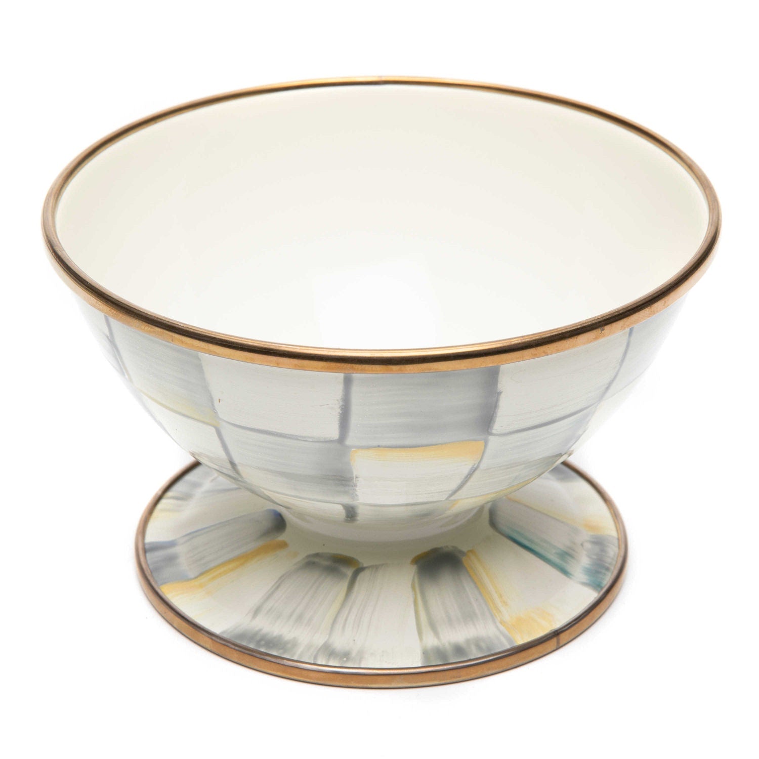 Sterling Check Enamel Ice Cream Dish - |VESIMI Design| Luxury Bathrooms and Home Decor