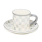 Sterling Check Espresso Cup & Saucer, Set of 2