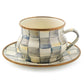 Sterling Check Saucer by MacKenzie-Childs - |VESIMI Design| Luxury Bathrooms and Home Decor