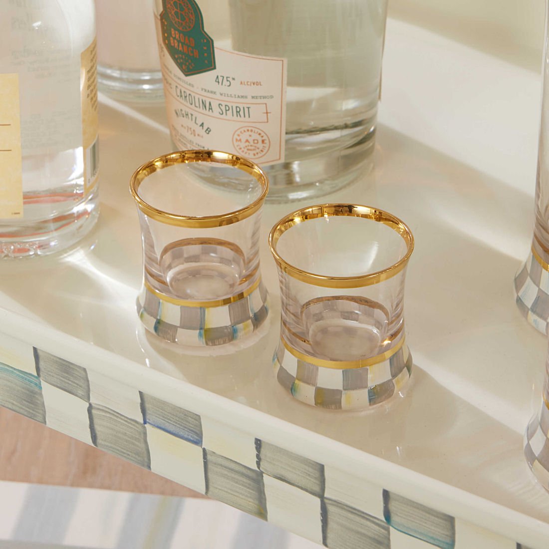 Check Glass Rings Sterling Check Shot Glass by MacKenzie-Childs – |VESIMI Design|
