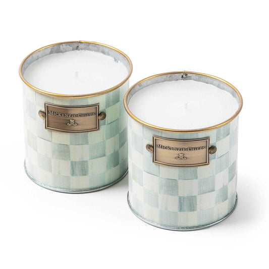 Sterling Check Small Citronella Candles, Set of 2 - |VESIMI Design|