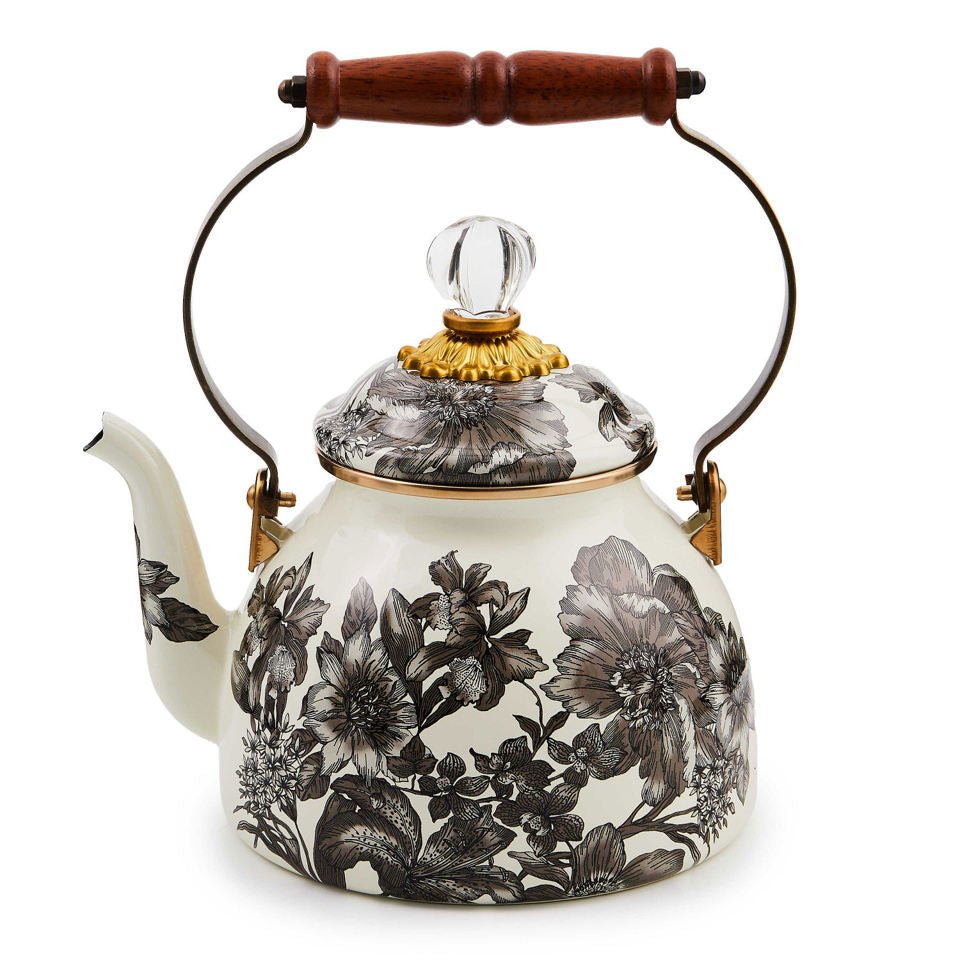 Sterling English Garden 2 Quart Tea Kettle by Mackenzie Childs 1,89L - |VESIMI Design| Luxury Bathrooms and Home Decor