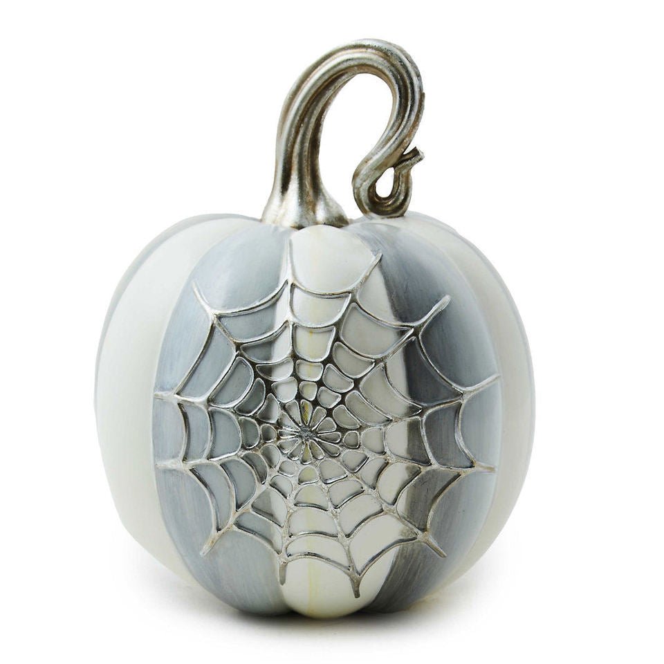 Sterling Stripe Spider Web Pumpkin by MacKenzie - Childs - |VESIMI Design| Luxury Bathrooms and Home Decor