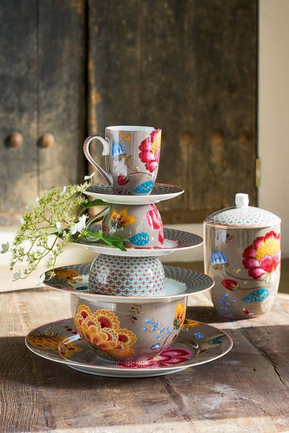 Storage Jar Blooming Tales Fantasy Khaki - Pip Studio