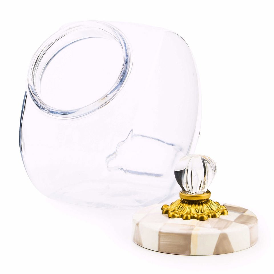 Sweets Jar with Mocha Check Lid by MacKenzie - Childs - |VESIMI Design|