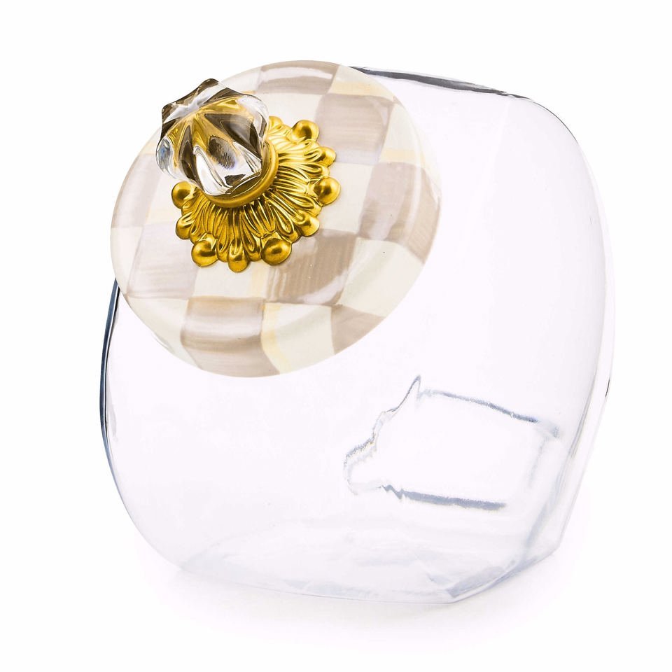 Sweets Jar with Mocha Check Lid by MacKenzie - Childs - |VESIMI Design|