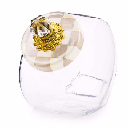 Sweets Jar with Mocha Check Lid by MacKenzie - Childs - |VESIMI Design|