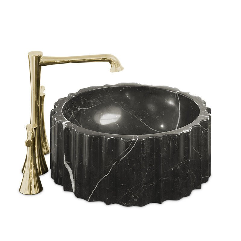Symphony Black Marble Vessel Sink by Maison Valentina - |VESIMI Design| Luxury Bathrooms and Home Decor