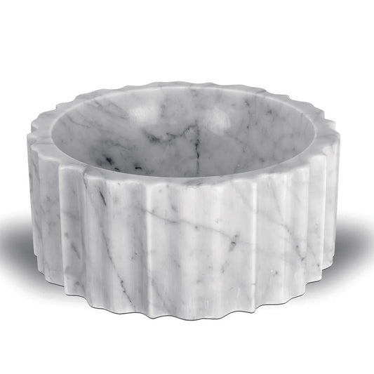 Symphony White Marble Vessel Sink by Maison Valentina - |VESIMI Design| Luxury Bathrooms and Home Decor