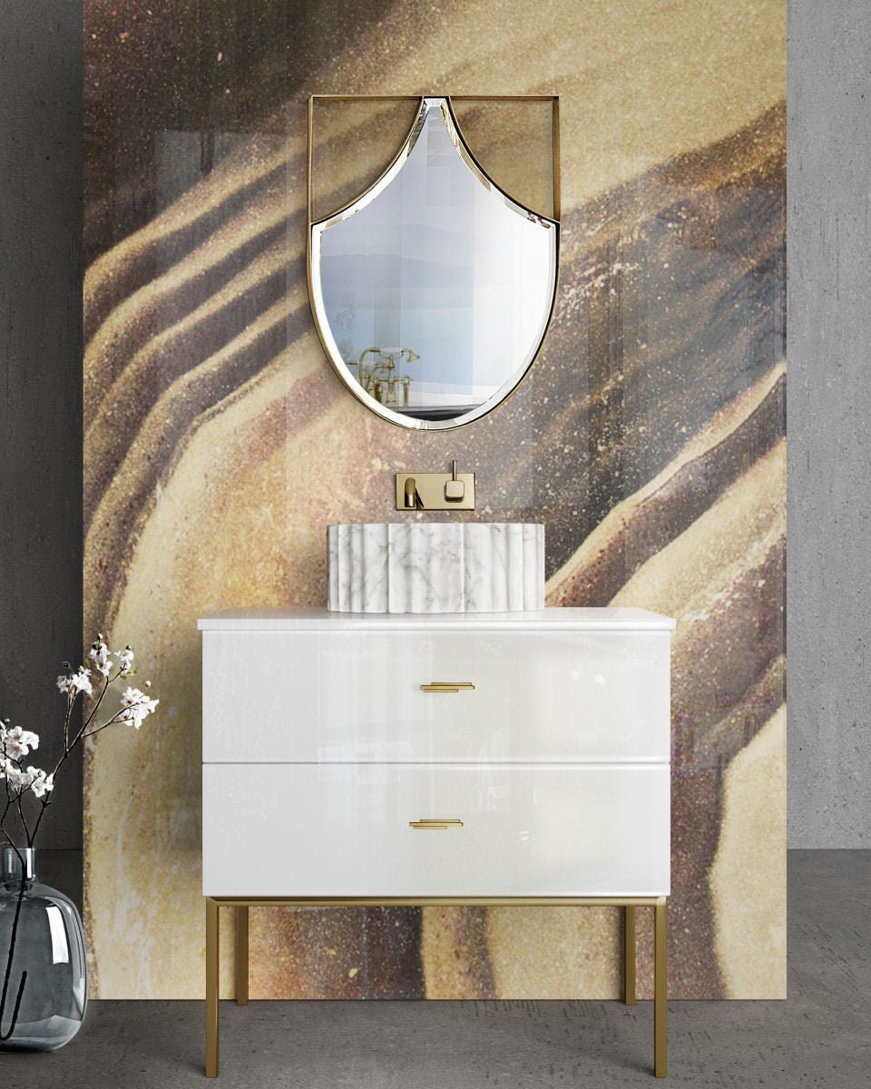 Symphony White Marble Vessel Sink by Maison Valentina - |VESIMI Design| Luxury Bathrooms and Home Decor