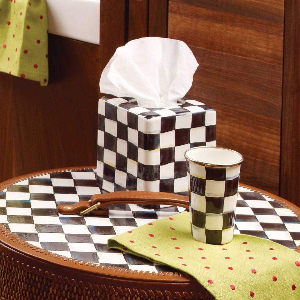 Courtly Check Enamel Boutique Tissue Box Cover