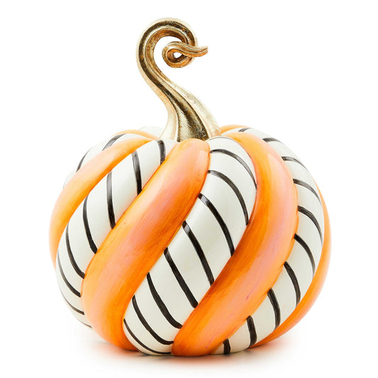 Trick or Treat Candy Swirl Medium Pumpkin - MacKenzie - Childs Halloween decoration - |VESIMI Design| Luxury Bathrooms and Home Decor