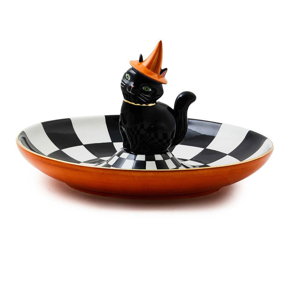 Trick or Treat Cat Check Candy Dish - |VESIMI Design| Luxury Bathrooms and Home Decor