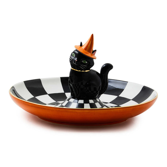 Trick or Treat Cat Check Candy Dish - |VESIMI Design| Luxury Bathrooms and Home Decor