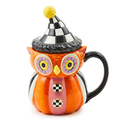 Trick or Treat Owl Lidded Mug - |VESIMI Design| Luxury Bathrooms and Home Decor