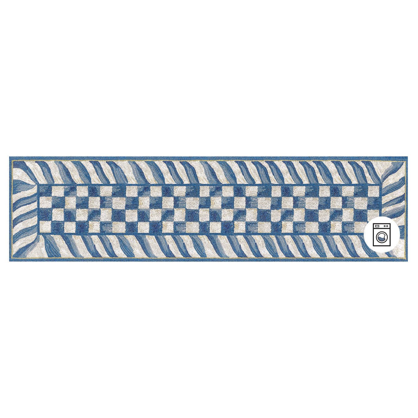 Truly Royal Check 76.2 x 243.84cm Washable Runner Rug - |VESIMI Design|