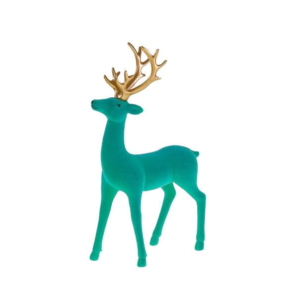 Turquoise Christmas Deer Decoration 24.5cm - |VESIMI Design| Luxury Bathrooms and Home Decor