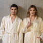 VICTORIA Sateen 100% Egyptian Cotton Bath Robe by Celso de Lemos - |VESIMI Design| Luxury Bathrooms and Home Decor