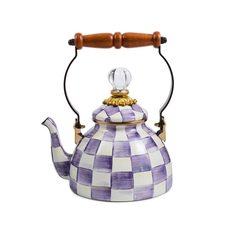 Violet Check 1 Quart MINI Tea Kettle by MacKenzie-Childs