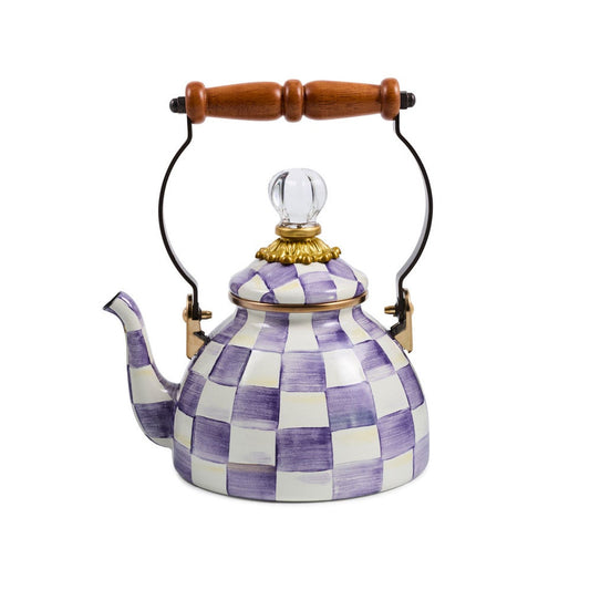 Violet Check 1 Quart MINI Tea Kettle by MacKenzie-Childs