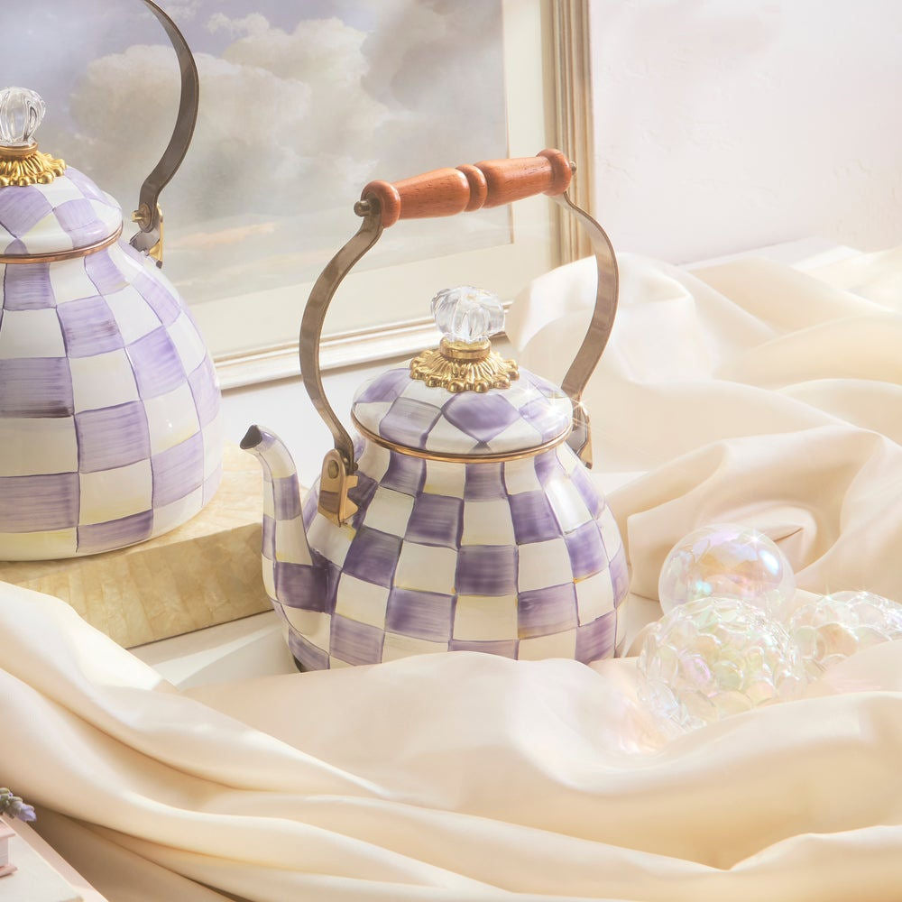 Violet Check 2 Quart Tea Kettle by MacKenzie-Childs