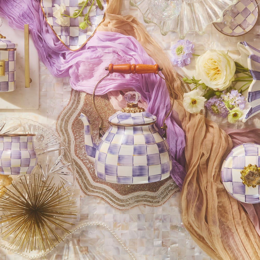 Violet Check 2 Quart Tea Kettle by MacKenzie-Childs