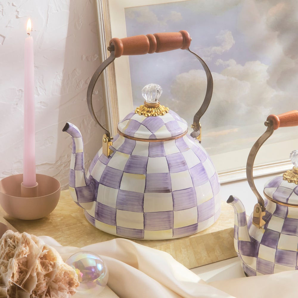 Violet Check 3 Quart Tea Kettle by MacKenzie-Childs