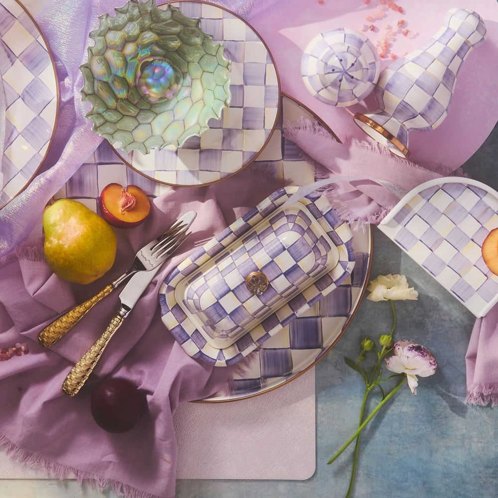 Violet Check Butter Box by MacKenzie-Childs