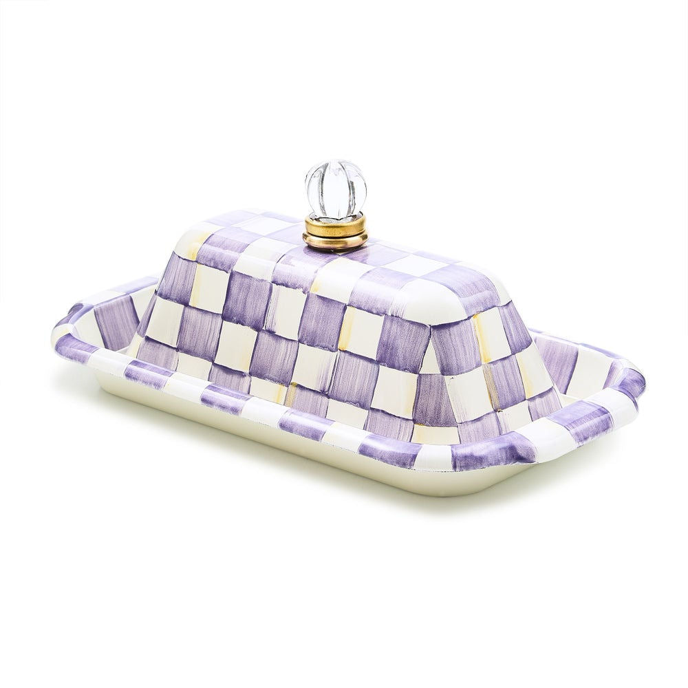 Violet Check Butter Box by MacKenzie-Childs