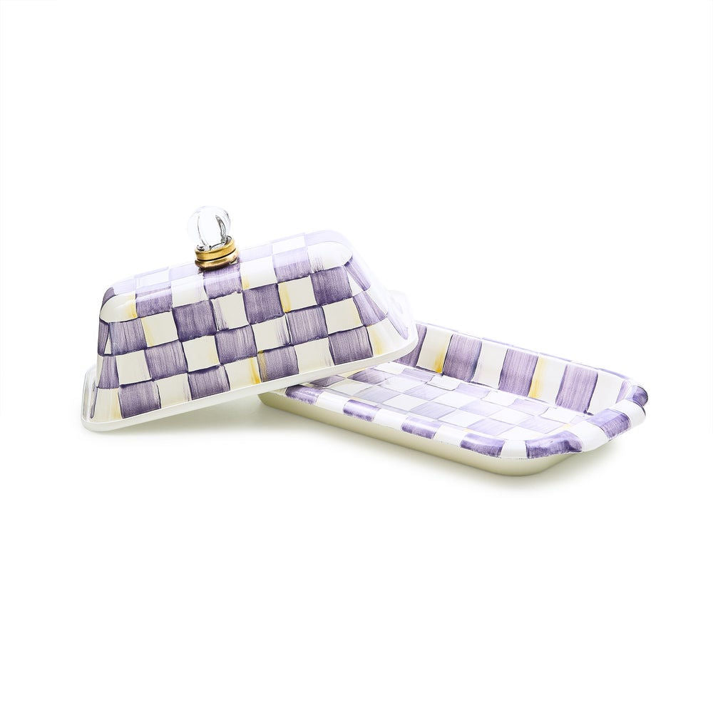 Violet Check Butter Box by MacKenzie-Childs