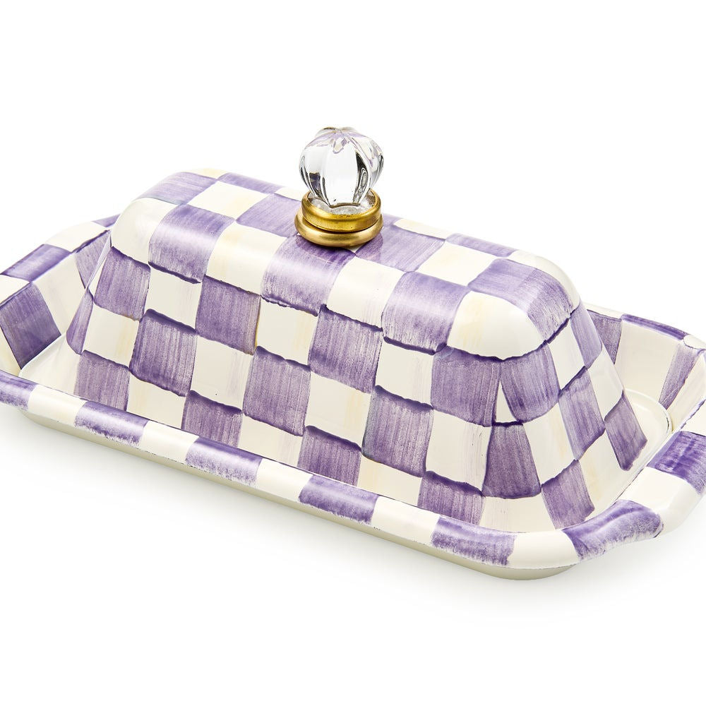 Violet Check Butter Box by MacKenzie-Childs