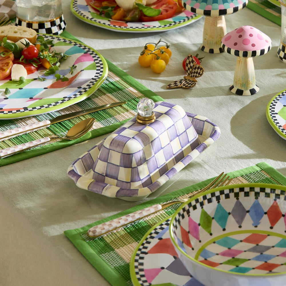 Violet Check Butter Box by MacKenzie-Childs