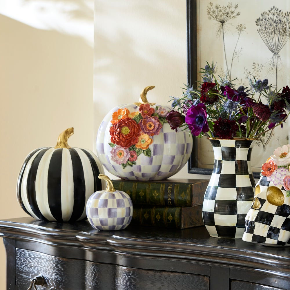 Violet Check Cascade Floral Pumpkin by MacKenzie-Childs – |VESIMI