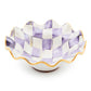 Violet Check Ceramic Fluted Breakfast Bowl by MacKenzie-Childs