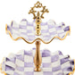 Violet Check Ceramic Three Tier Sweet Stand by MacKenzie-Childs