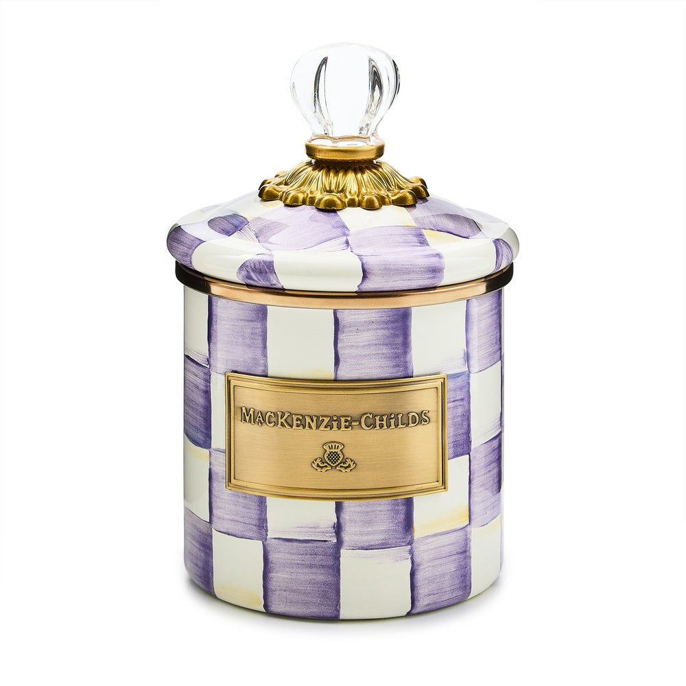 Violet Check Demi Canister by MacKenzie-Childs – |VESIMI Design|