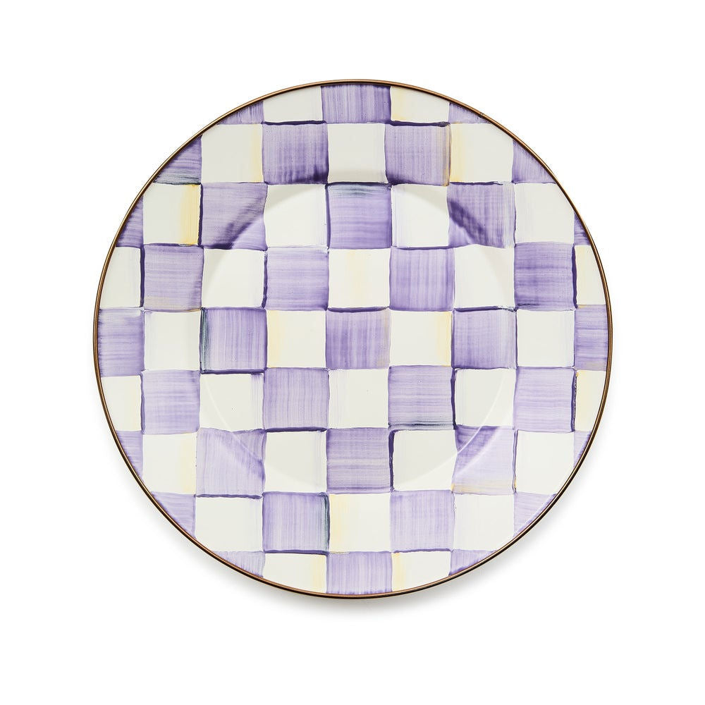 Violet Check Dinner Plate by MacKenzie-Childs